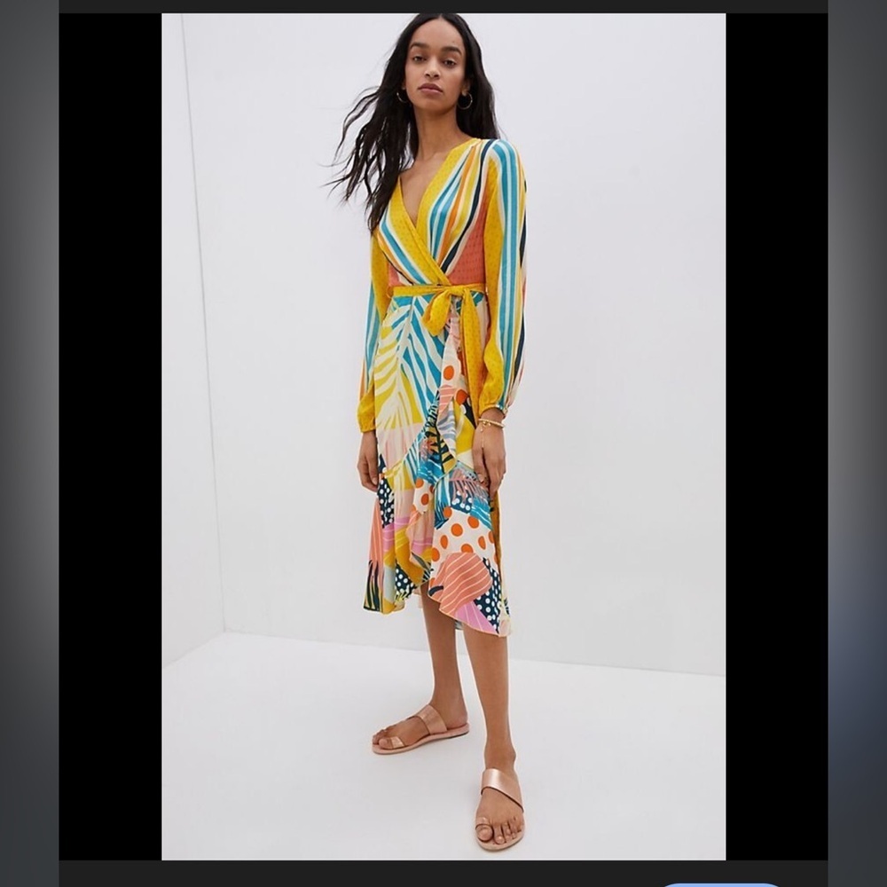 Anthropologie Conditions Apply Misty Patchwork Dress Women’s Large